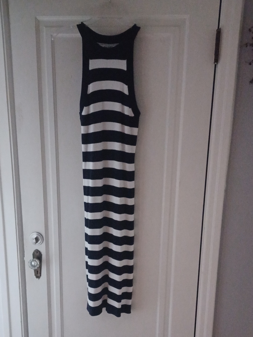 Old Navy- Navy and White Striped Sleeveless Maxi Dress